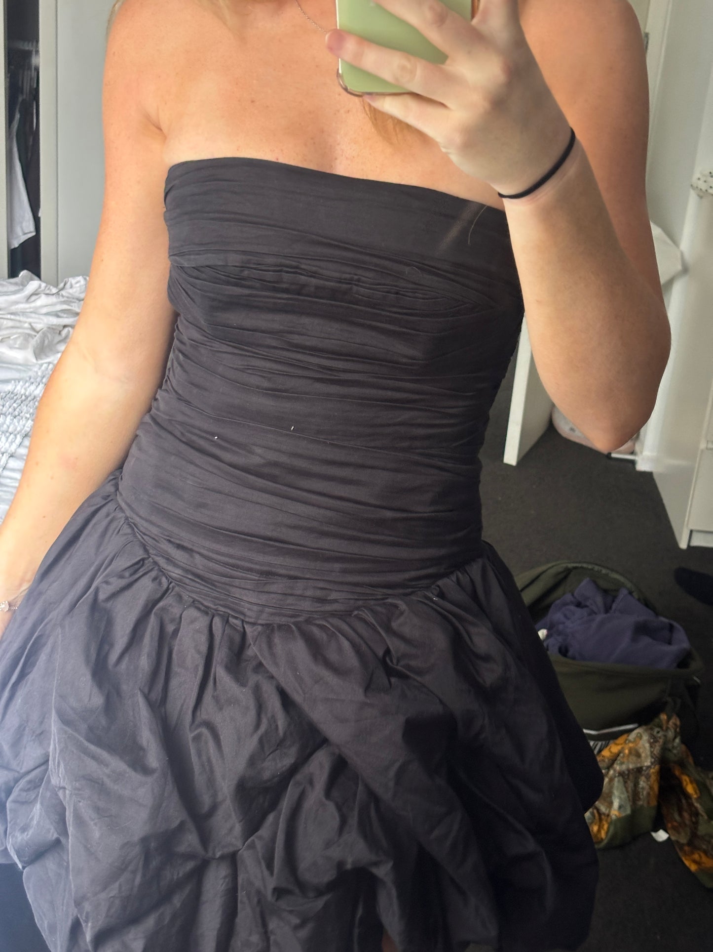 AJE -VIOLETTE BUBBLE HEM MINI DRESS