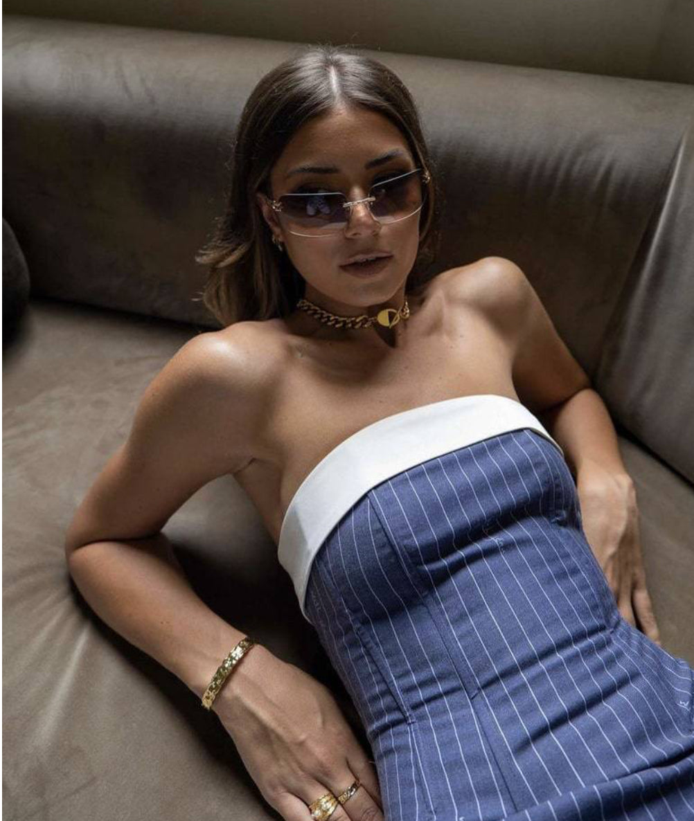 WITH JEAN- CHLOE CORSET DRESS IN PIN ME