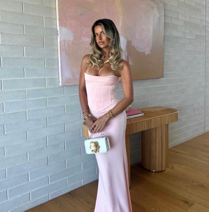 HNTR THE LABLE - LOUIE GOWN PINK