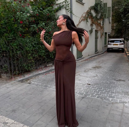 MISHA COLLECTION - SISAL MAXI DRESS BROWN