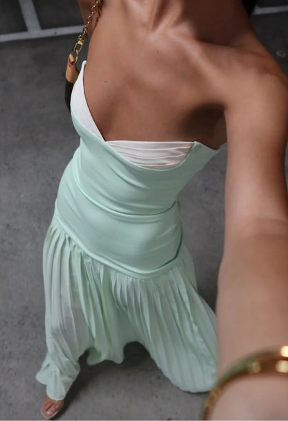 she is olla green dress alicejensen_ glowing in green! Meet the Nicolette Maxi Dress by She is Olla