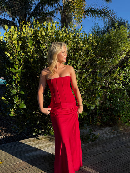 HNTR THE LABLE - HUXLEY GOWN | WINE RED