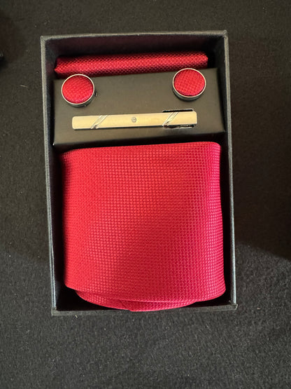 Tie - RED colored tie with a subtle pattern