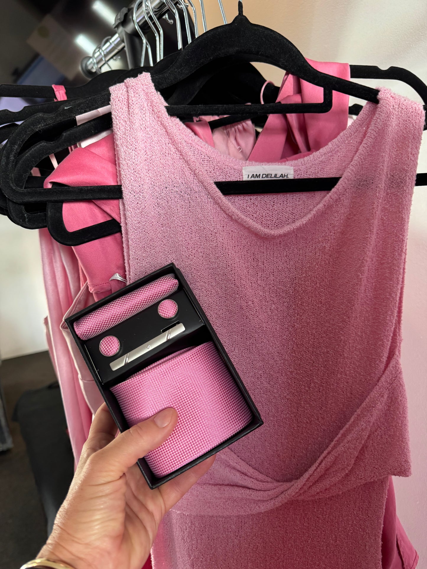 Tie Pink Colored with a subtle pattern