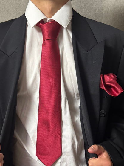 Tie - RED colored tie with a subtle pattern