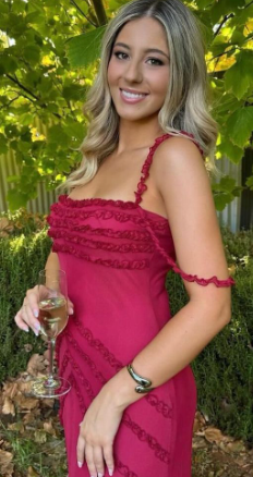 LAAGAM- ARABELLA RUFFLED DRESS RED