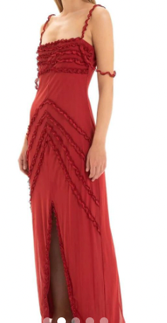 LAAGAM- ARABELLA RUFFLED DRESS RED